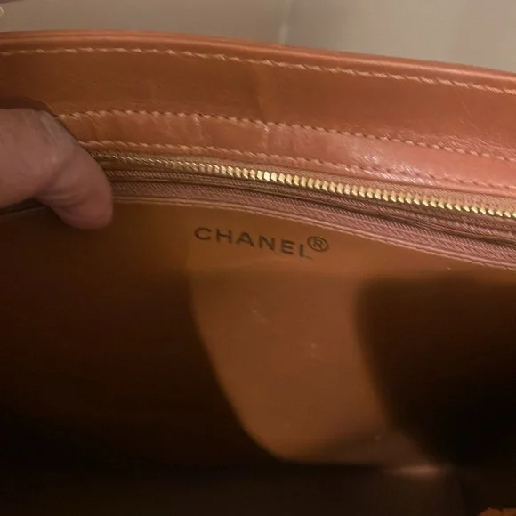 Chanel Logo Embroidered Top Handle Brown Bag - Picture 7 of 11